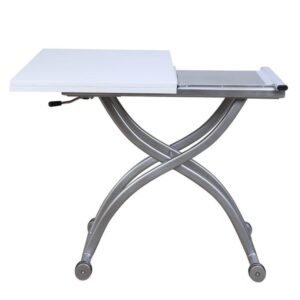 Height Adjust Coffee cum Dining Table - White (Without Chair) SMF-009